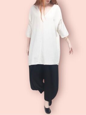 ALI GOLDEN White Pima Cotton Kimono Tunic
